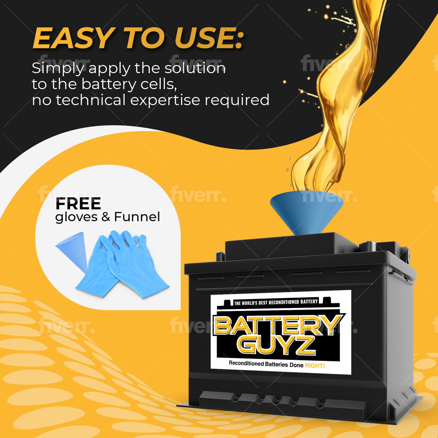 Desulfator to Extend and Renew Battery Life - Golf Cart Batteries - Battery Acid Refill - Battery Restorer - 48v/12v/8v/6v Battery and All Lead Acid Batteries - 1 Gallon US (3.78 L) As Seen On TV