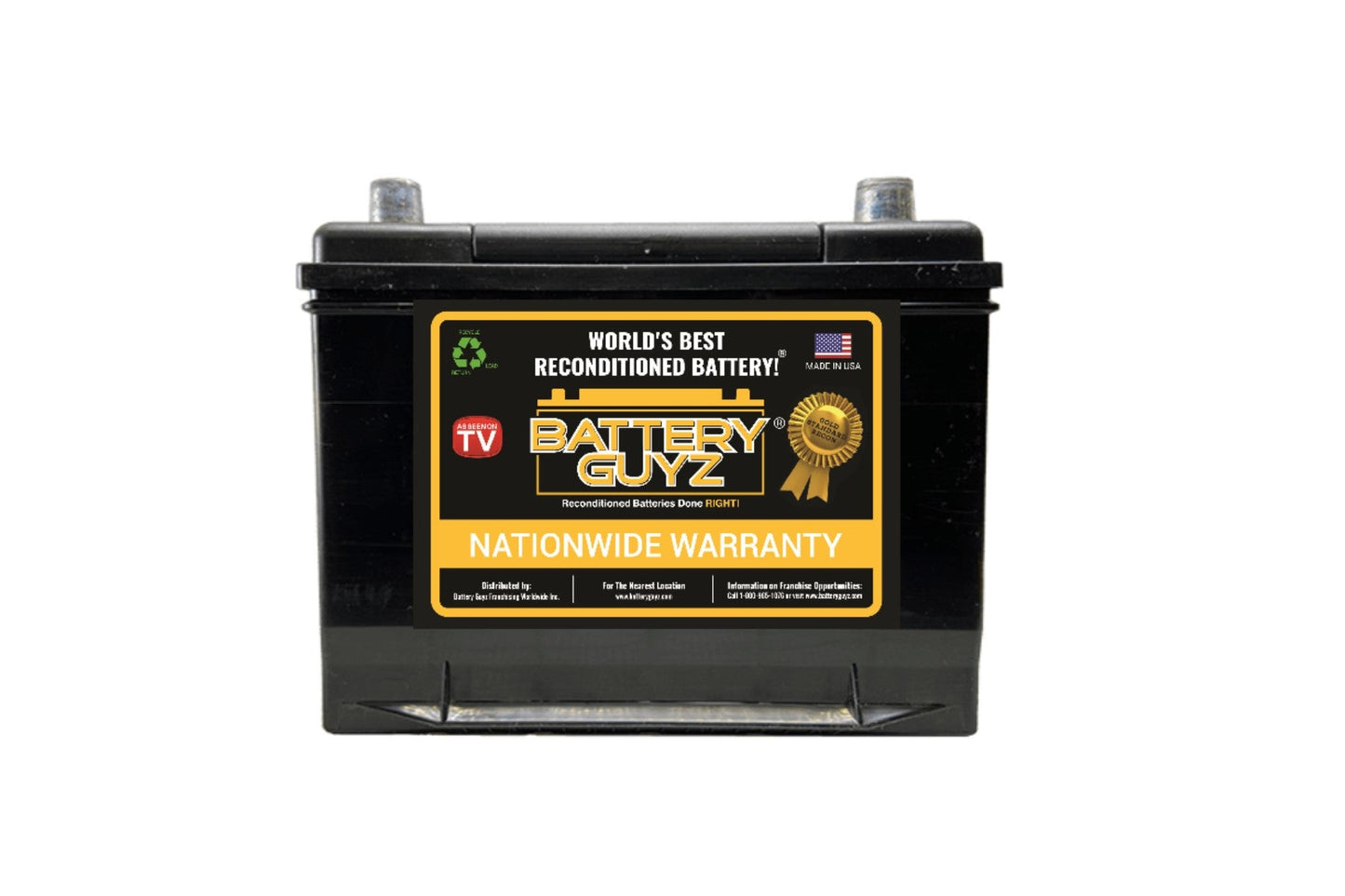 Battery Guyz Reconditioned Lead Acid Automotive Battery, Group Size 26R , 12Volt, 525 CCA- 2yrs Warranty