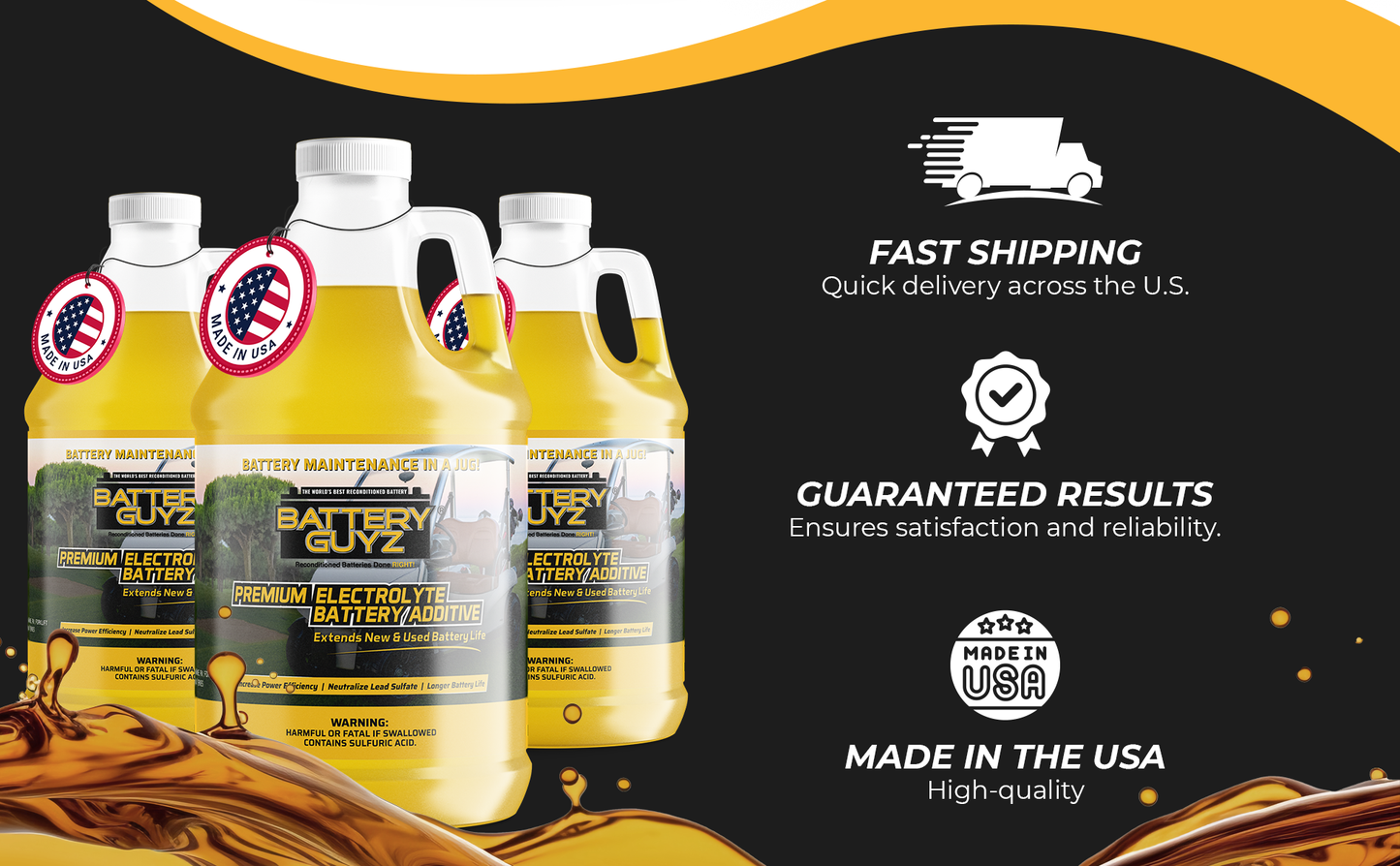 Desulfator to Extend and Renew Battery Life - Golf Cart Batteries - Battery Acid Refill - Battery Restorer - 48v/12v/8v/6v Battery and All Lead Acid Batteries - 1 Gallon US (3.78 L) As Seen On TV