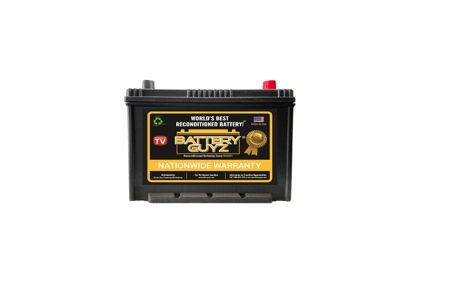 Battery Guyz Reconditioned Lead Acid Automotive Battery, Group Size 124R, 12 Volt, 700 CCA