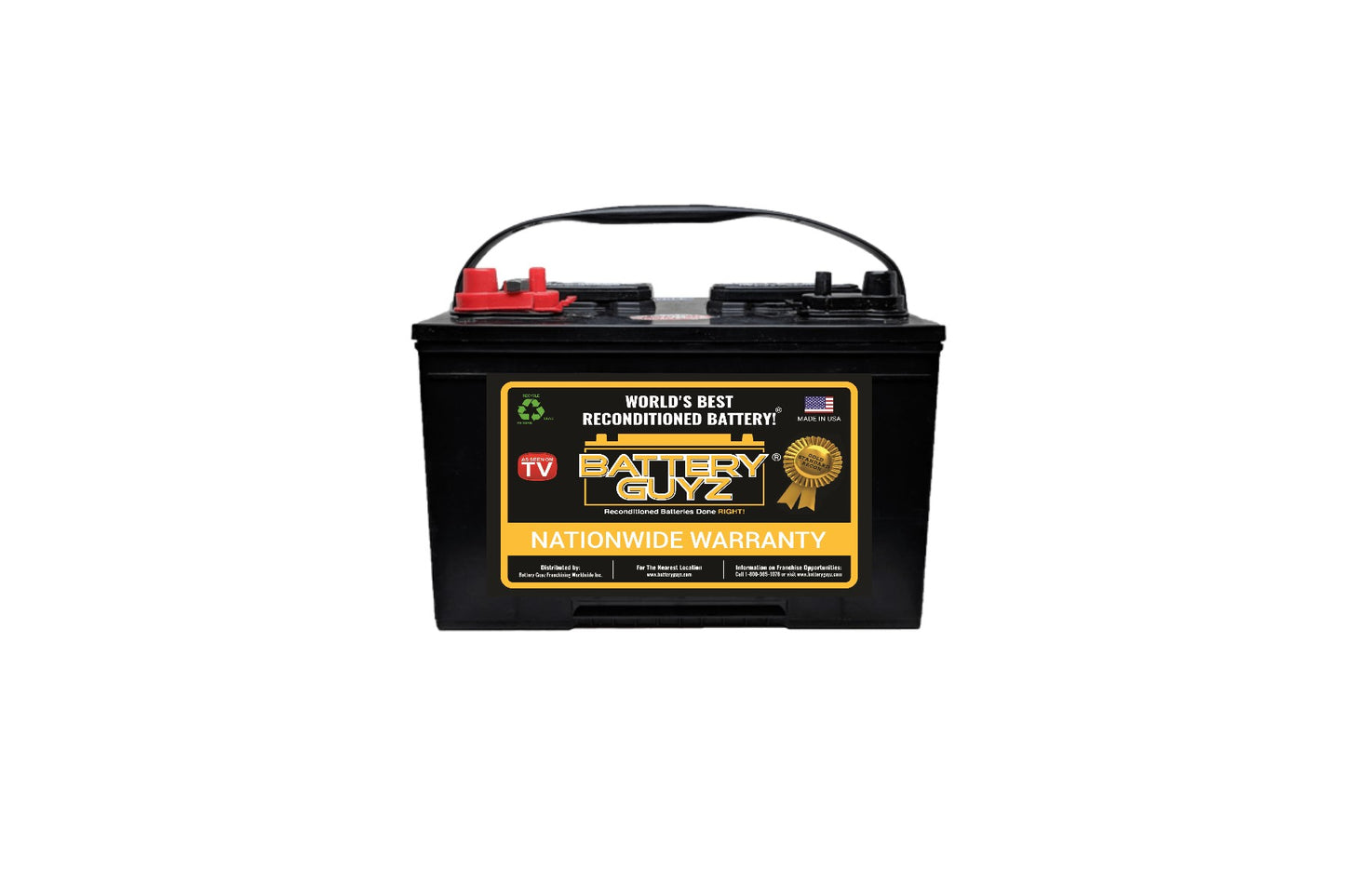 Battery Guyz Reconditioned Platinum Lead Acid Marine Starting Battery, Group Size 24M ,12 Volt , 1000 CCA, Refurbished