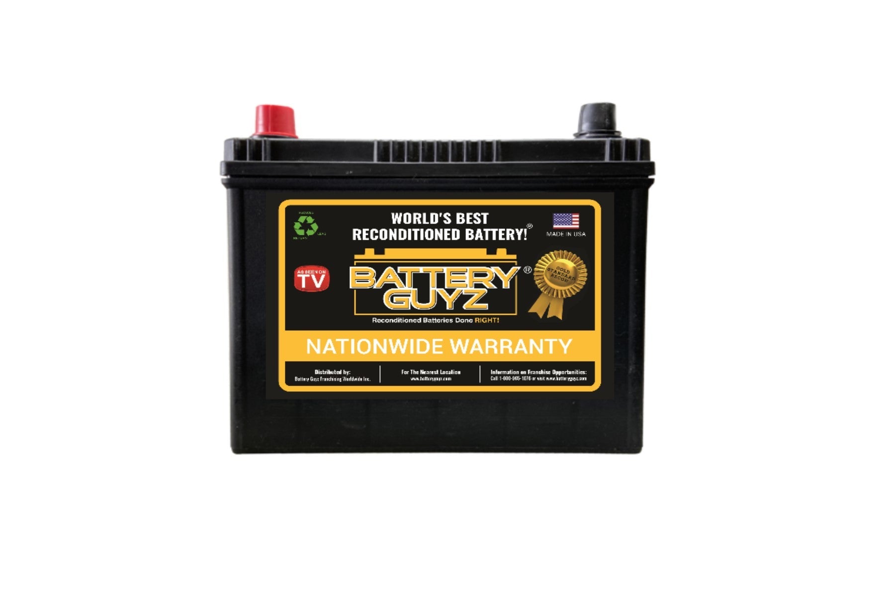 Battery Guyz Reconditioned Platinum Lead Acid Automotive Battery, Group Size 51R ,12 Volt, 500 CCA, Refurbished