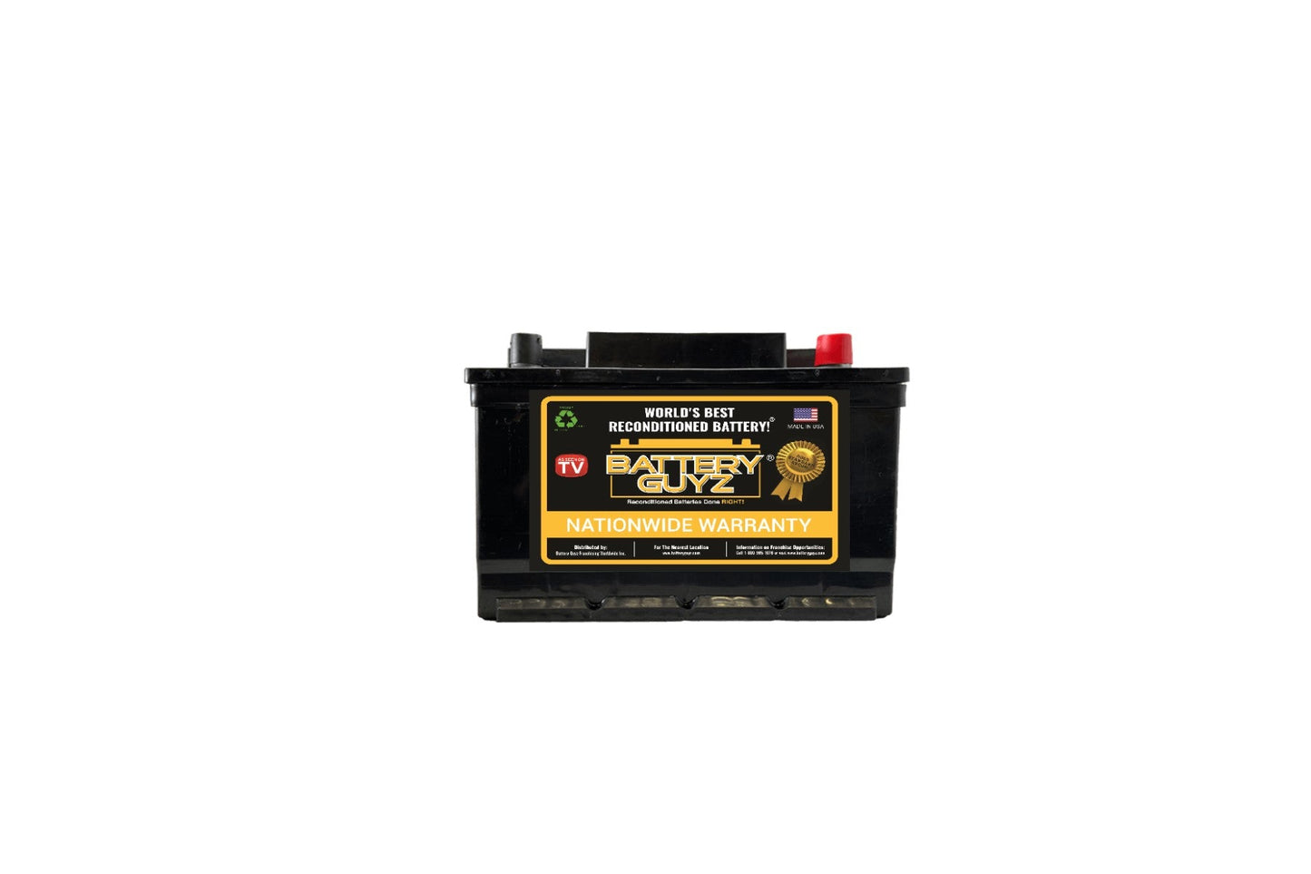 Battery Guyz Reconditioned Lead Acid Automotive Battery, Group Size 96R, 12 Volt, 590 CCA,2yr Warranty