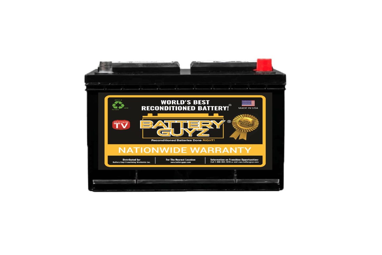Battery Guyz Reconditioned Lead Acid Automotive Battery, Group Size 36R, 12 Volt , 650 CCA
